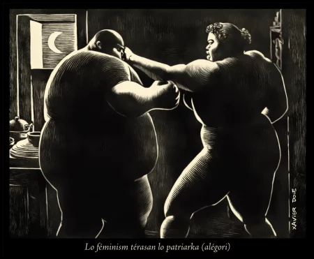 Lo Féminism térasan lo Patriarka (carte postale)